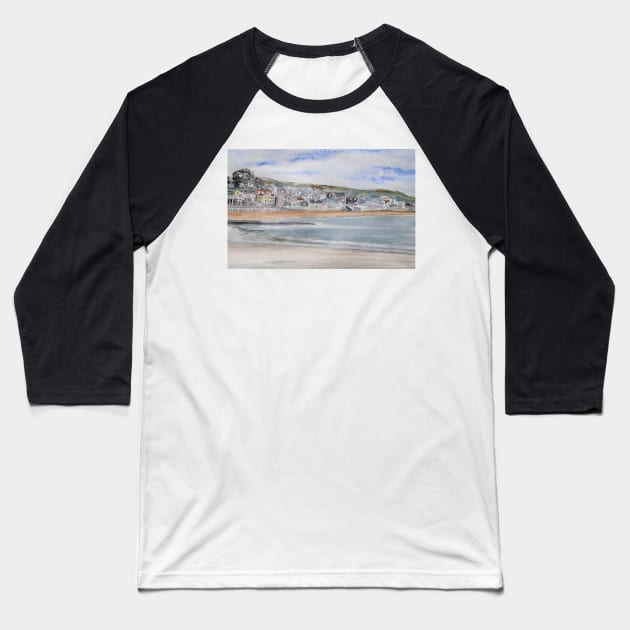 Lyme Regis Seafront, Dorset UK Baseball T-Shirt by bobpetcher